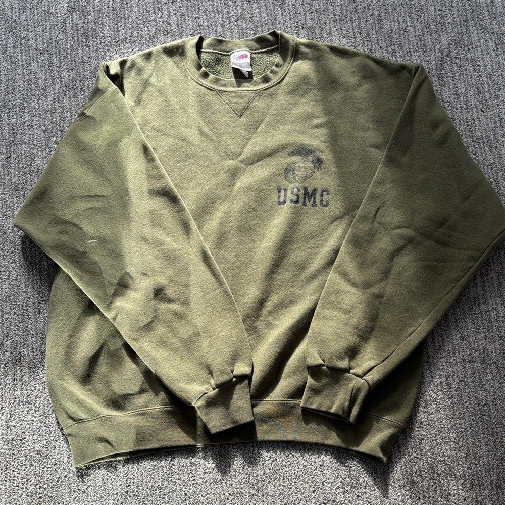 Soffe Olive Crewneck USMC Men's Sweater